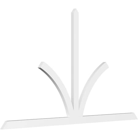 Ekena Millwork Richland Architectural Grade PVC Gable Bracket, 108"W x 63"H x 2"D x 4"F, 14/12 Pitch GBP108X63X0204RIC00
